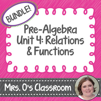 Preview of Relations & Functions Unit: Notes, Homework, Quizzes, Study Guide & Test
