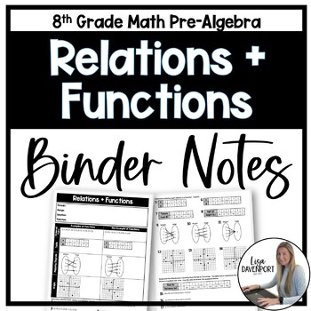 Preview of Relations and Functions - 8th Grade Math Binder Notes