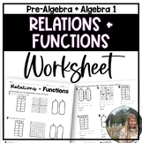 Relations and Functions - Algebra 1 Skills Practice Worksheet