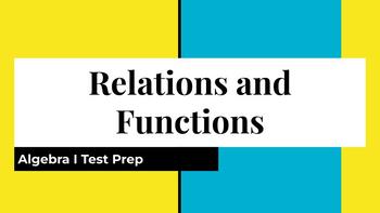 Preview of Relations and Functions (Algebra I Test Prep)