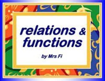 Preview of Functions Lesson 1 Relations and Functions