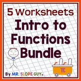 Relations and Functions Introduction Worksheets Bundle