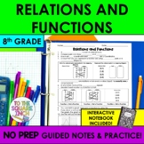 Relations and Functions Notes & Practice | Guided Notes | 