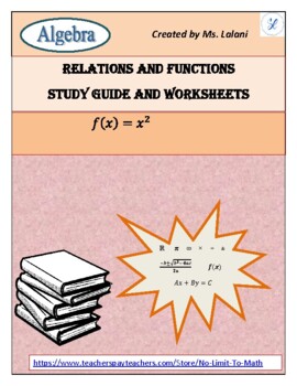 Preview of Relations and Functions- Study guide & Worksheets