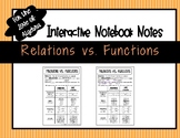 Relations vs. Functions notes (GSE Algebra 1)