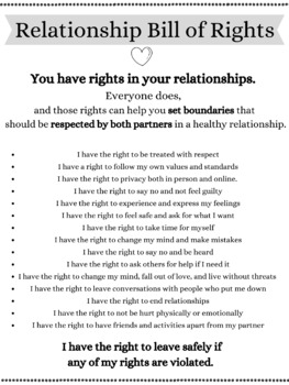 Preview of Relationship Bill of Rights