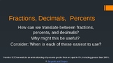 Relationship and Conversions - Fractions, Decimals, Percen