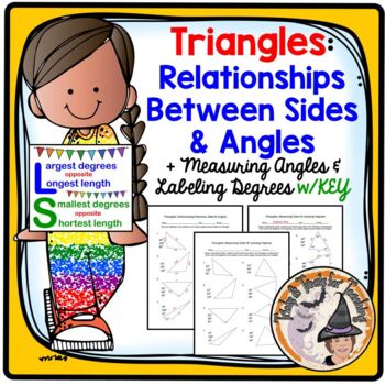 Preview of Relationships Between Sides and Angles in Triangles Worksheet + Answer Key
