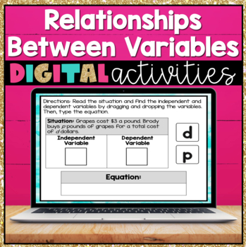 Preview of Relationships Between Variables Digital Activities 6.EE.9