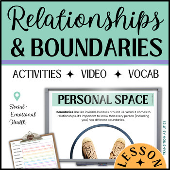 Preview of Relationships & Physical Boundaries | SPED Life Skills Lesson & Activities