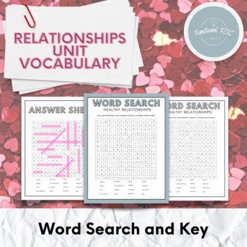 Preview of Relationships Unit: Word Search (English)