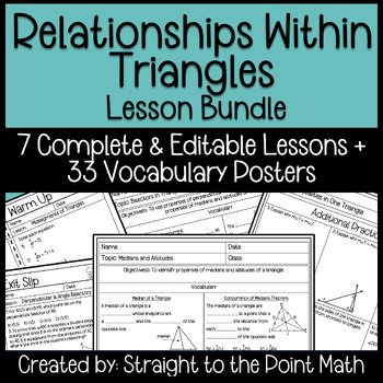Preview of Relationships Within Triangles Unit - No Prep - 7 Complete Lessons & Posters