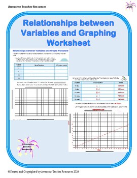 Preview of Relationships between Variables and Graphing Worksheet