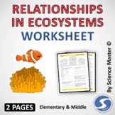 Relationships in Ecosystems Worksheet