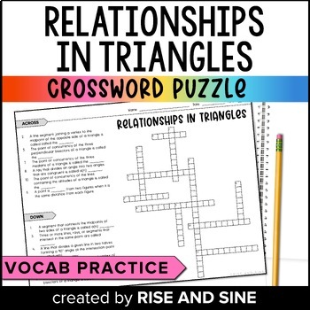 Preview of Relationships in Triangles Crossword Puzzle