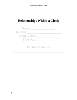 Preview of Relationships in a Circle