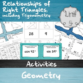 Preview of Relationships of Right Triangles, including Trig. - Unit 5-HS Geom. Activities
