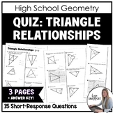 Relationships within Triangles - Geometry Quiz