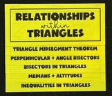 Relationships within Triangles - Geometry Review Foldable
