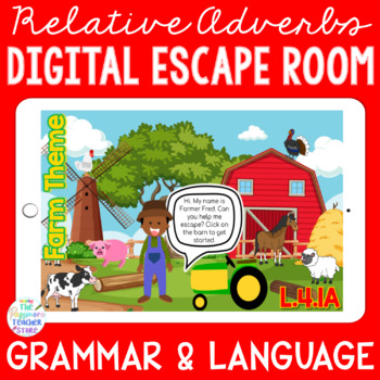 Preview of Relative Adverbs Digital Escape Room Game | Grammar & Language Skill Activity