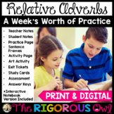 Relative Adverbs Lesson, Practice, & Assessment | Print & 