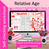Relative Age Valentines Day Digital or Printable Worksheets 