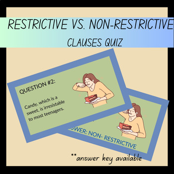 Preview of ELA Clauses Easel Quiz Assessment for 6th Grade