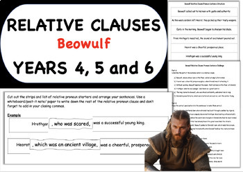 Preview of Relative Clauses Activity - Beowulf Themed