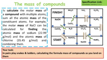 Chemistry Relative Formula Mass Lesson Activities Tpt