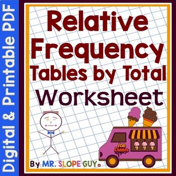 Preview of Relative Frequency Two Way Tables by Total Row or Column Worksheet