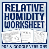 NGSS Relative Humidity Weather Worksheet in PRINT and GOOG