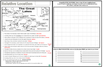 relative location worksheet by dollar s doodads tpt