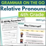 Relative Pronouns 4th Grade Grammar Worksheets & Center Ac