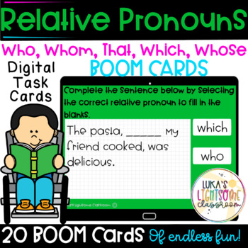 Preview of Relative Pronouns Boom Cards