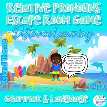 Preview of Relative Pronouns Digital Escape Room Game l Grammar & Language Skill Activity