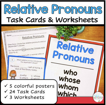 Preview of Relative Pronouns Digital and Print Activities