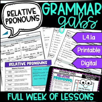 Preview of Relative Pronouns Grammar Lessons and Activities