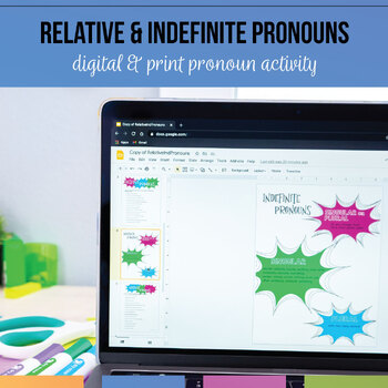 Preview of Relative Pronouns & Indefinite Pronouns Worksheets & Note Sheets