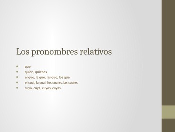 Relative Pronouns Los Pronombres Relativos By Deb Thompson Tpt