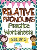 Relative Pronouns Practice Worksheets - Set of 5 Common Co