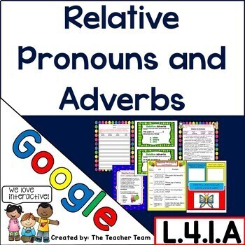 Preview of Relative Pronouns and Adverbs, Grammar L.4.1.A | Google Slides