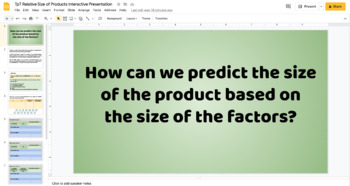Preview of Relative Size of Factors and Products - Presentation and Interactive Worksheets