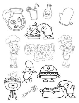 summer cookout coloring pages