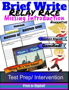 Preview of Write an Introduction-Relay Race-Narrative Brief Write-TEST PREP-Print/Digital
