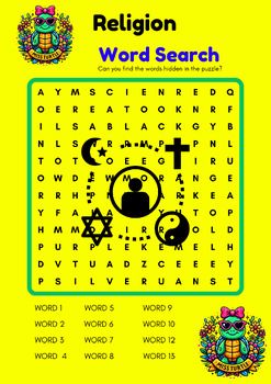 Preview of Relegion Word Search Puzzles: Engaging and Educational Pages