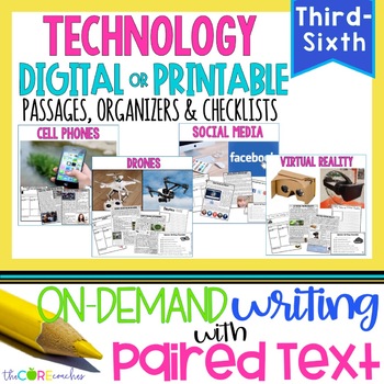 Preview of Paired Text Passages - Technology Opinion Writing - Print & Digital Bundle