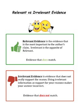 Preview of Relevant vs Irrelevant Evidence