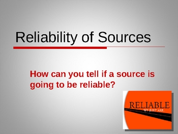 reliable sources powerpoint