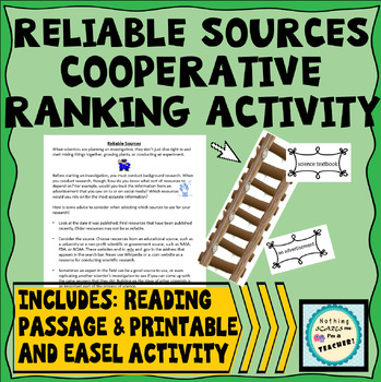 Preview of Reliable Sources Article and Cooperative Lesson Activity