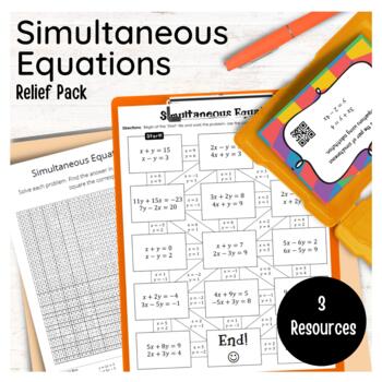 Preview of Relief Pack: Solving Simultaneous Equations